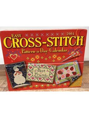 Easy Cross-Stitch 2004 Pattern-A-Day Calendar With 100s Of Color Designs & Patte